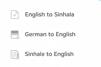 translate english to german, sinhala to english, english to sinhala,