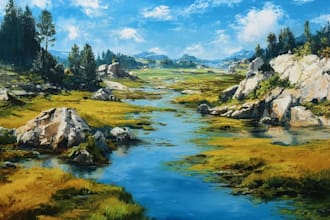 do paint landscape in real oil painting art