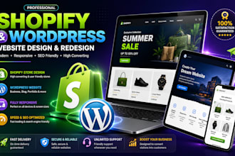 create a premium shopify and wordpress design