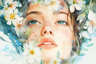 draw watercolor portrait illustration