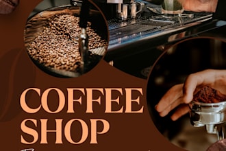 design modern cafe and coffee shop promotional posters