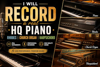 record a real HQ piano, rhodes, church organ, harpsichord