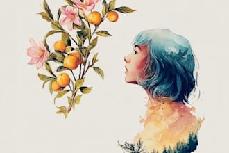 draw elegant watercolor wedding venue illustration