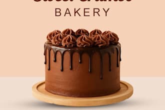 create eye catching food graphics and bakery social media posts