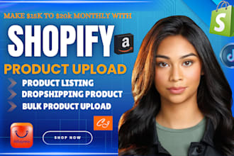 create shopify product listing, or product upload to shopify woocommerce store