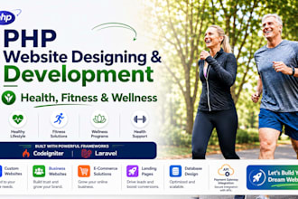 design website for health, wellness and fitness in PHP