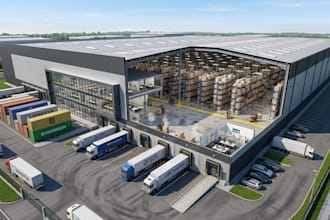 design 3d industrial warehouse, 3d exterior, interior, planning and rendering