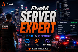 setup  fivem server , fix, maintenance, esx and  qbcore roleplay