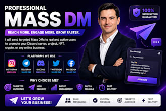 send 300k mass dm instagram mass dm telegram, discord mass dm twitter mass dm