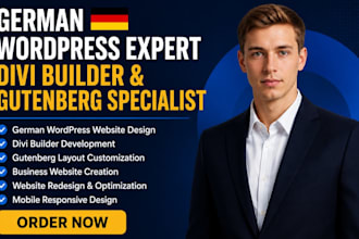 german wordpress, wordpress template, german website, divi builder, gutenberg