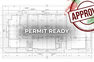 permit ready site plan drainage pool fence landscape