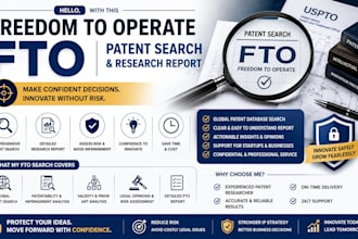do freedom to operate fto patent search and research report