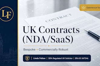 draft your UK freelance contract, nda, or saas agreement as a UK solicitor