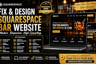 fix squarespace cocktail bar website design redesign SEO mobile optimization