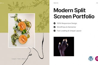 design wordpress split screen portfolio website