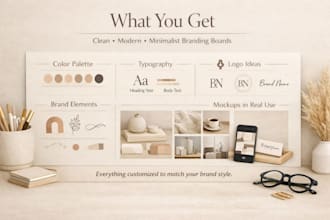 design a modern minimalist branding board and brand kit