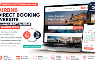 create an airbnb direct booking website with calendar and payment setup