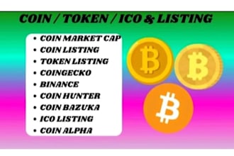 promote your coin presales, token listing, on coinmarketcap, top crypto exchange