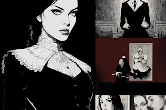 draw noir, horror and dark comic book art and illustrations
