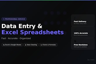 do professional data entry and excel spreadsheet work