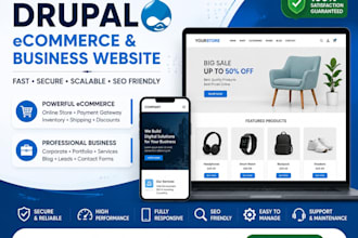 build drupal ecommerce website and professional business website do redesign