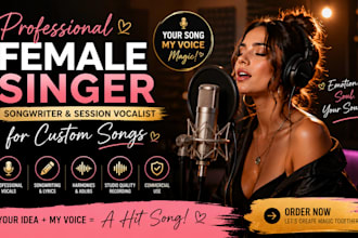 be  professional female singer songwriter  session vocalist for custom songs