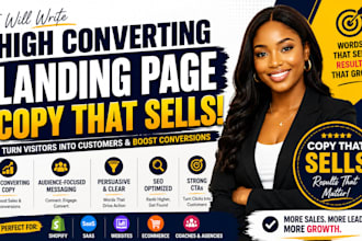 write high converting landing page copy, sales page copy and website copywriting