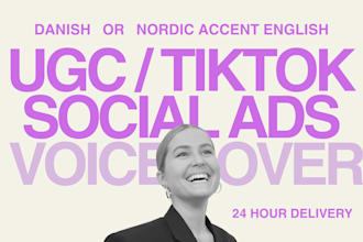 record a likeable danish voice for tiktok and social media ads