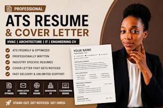 write ats resume, cover letter, hvac, architecture, IT, engineering cv
