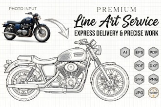 convert photo to vector line art with fast delivery