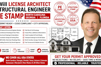 license architect structural engineer pe stamp north carolina georgia florida