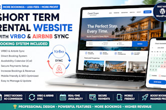 design a short term rental website with vrbo and airbnb sync and booking system