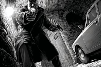 create noir, horror and dark comic book art and illustrations
