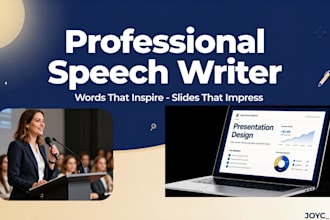 create speech and presentation for events or business