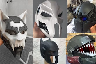create 3d print and paint custom mask 3d helmet cosplay mask halloween mask stl