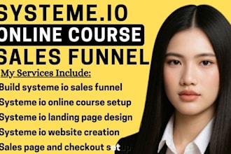 build systeme io online course sales funnel, systeme io landing page, sales page