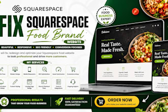 fix squarespace food brand meal prep website design SEO mobile optimization