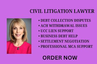 help respond to merchant cash advance lawsuits and debt collection disputes