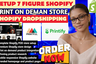 setup 7figure shopify print on demand dropshipping store for passive income