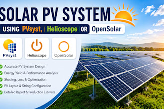 design solar pv system using pvsyst, helioscope or opensolar