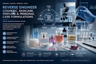 reverse engineer cosmetic, skincare, perfume and personal care formulations