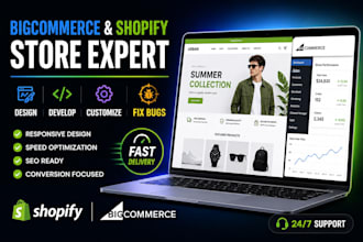 design, develop, customize and fix bugs in bigcommerce shopify store