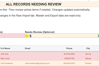 clean and validate CRM data for import in google sheets