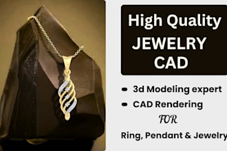 do jewelry modeling custom ring design cad modeling or ring bracelet jewelry cad