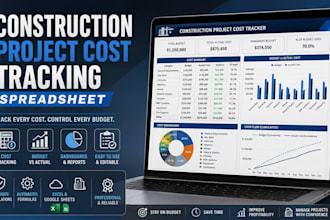 create a professional construction project cost tracking spreadsheet