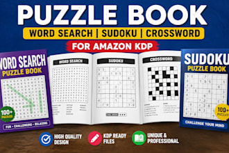 create puzzle book word search sudoku crossword for amazon KDP