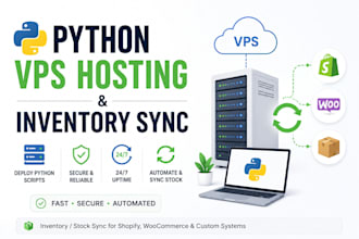 host your python script, inventory sync, data sync on my vps