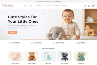 build shopify baby clothing store baby products kids toy baby dropshipping store