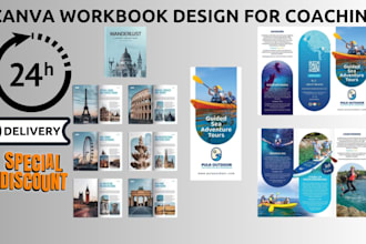 design canva workbook, coaching, fitness, wellness, and course ebook design