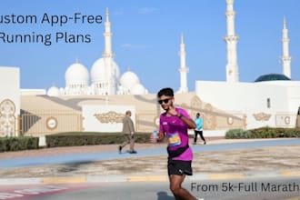 design a custom app free running plan from 5k to marathon